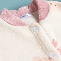Mark & Mia Full Sleeves Co-ords Winter Wear Night Suit with Bear Print - Beige image 5