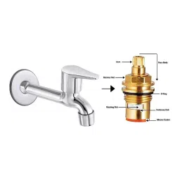 Fastgear Fusion Faucet Set with Shower Stainless Steel Chrome Finish Silver, FG2350 ( Pack of 5) image 2