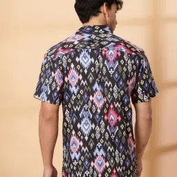 Rigo Black Rayon Regular Fit Printed Shirts image 2