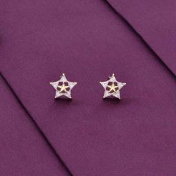 Kai Jewel Sterling Silver Stars Zircon Studded Gold Earrings-picture-11