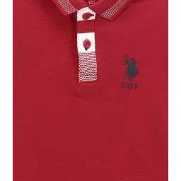 U.S. Polo Assn. Kids Red Solid Polo T-Shirt image 3