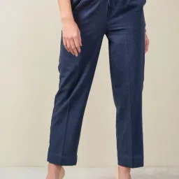Fabindia Navy Cotton Mid Rise Pants-image-42