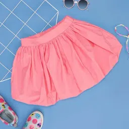 Pantaloons Junior Pink Cotton Regular Fit Skirt-picture-39