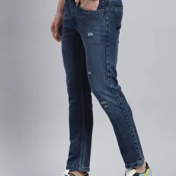 Monte Carlo Blue Cotton Regular Fit Distressed Jeans image 3