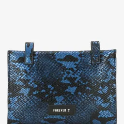 Forever 21 Blue Polyester Textured Sling Handbag image 3