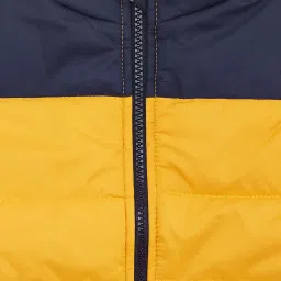 Pantaloons Junior Yellow & Navy Color Block Jacket image 3