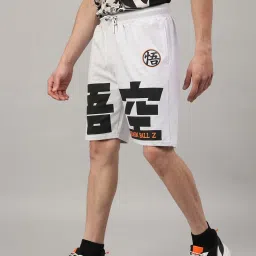 Free Authority Grey Melange Regular Fit Dragon Ball Z Printed Shorts image 3