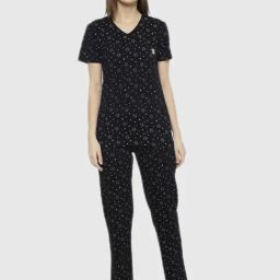 Vimal Jonney Black Graphic Print Pajama Set-picture-30