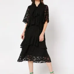 Vero Moda Black Lace Midi Dress-image-11