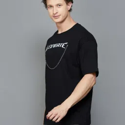 Forca by Lifestyle Black Regular Fit Printed Crew T-Shirt image 3
