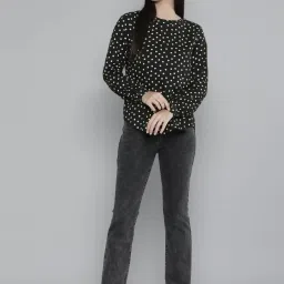 Levi's Women's Polka Dot Navy Round Neck Top image 3