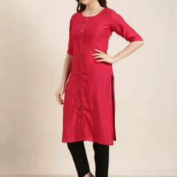 showoffff SHOWOFF Pink Regular Fit Kurta image 3