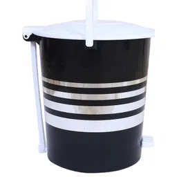 Kuber Industries Black & White Striped Pedal Dustbin 10 L image 5