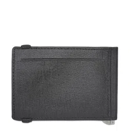 United Colors of Benetton Fiero Black Leather Solid Money Clip Wallet image 3