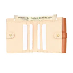 TOMMY HILFIGER Tan Beige Brady Donella Textured Flap Wallet with Sling image 3