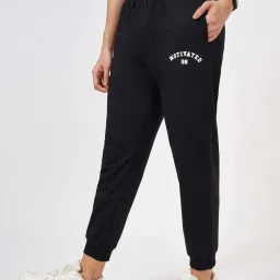 Ajile By Pantaloons Jet Black Cotton Regular Fit Joggers image 3