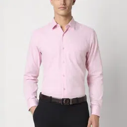 Peter England Pink Slim Fit Shirt-image-24