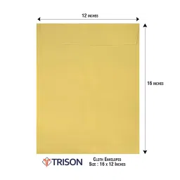 Trison Yellow Cloth Envelopes 16x12 in 100 GSM (Pack of 50 envelopes) image 2