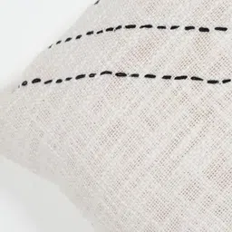 Indihomecraft White & Black Embroidered Square Cushion Cover image 3