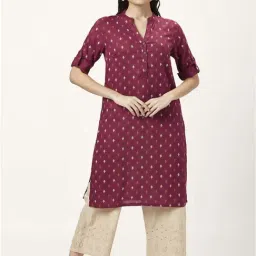 Rangmanch by Pantaloons Maroon Printed Straight Kurta-picture-21