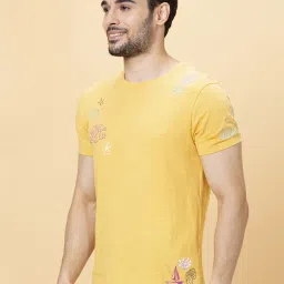 Being Human Yellow Regular Fit Printed T-Shirts image 3