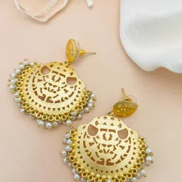 Abdesigns Gold-Tone Plated Elegant Statement Dangler Earrings image 3