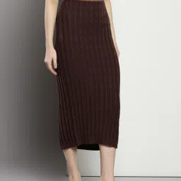 Calvin Klein Coffee Bean Solid Regular Fit Skirt image 3