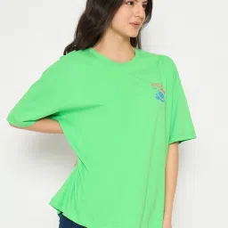 Madame Green Cotton Graphic Print Short Sleeves T-Shirt image 3