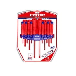 Emtop Round Chrome Vanadium Steel 12 Pcs Screwdriver and Precision Screwdriver Set, ESST1201 image 2