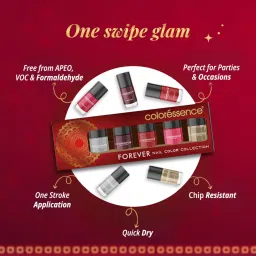 Coloressence Nail Paint Kit with Free Nail Paint Remover Forever - Pack of 5 image 2