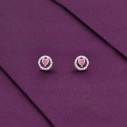 Kai Jewel Encircled Heart Casual Silver Stud Earrings-picture-1