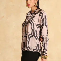 Kazo Purple Printed Formal Shirt image 3