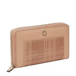 Caprese Avery Blush Faux Leather Checks Zip Around Wallet image 3