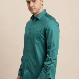 Turtle Sea Green Cotton Regular Fit Dobby Shirt image 3