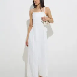 nuon women Nuon by Westside White Cut-Out Detailed Jumpsuit image 1