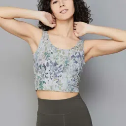KAPPA Grey & Green Cotton Printed Top-image-11