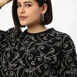 R&B Black Regular Fit Cotton Abstract Sweatshirt-picture-26