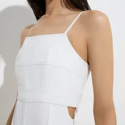 nuon women Nuon by Westside White Cut-Out Detailed Jumpsuit image 5