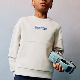 Mango Kids Boys Typography Print Drop Shoulder Sleeves Pure Cotton Sweatshirt-picture-12