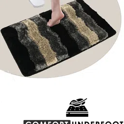 Kuber Industries Black & Grey 2 Pieces Printed Anti-Slip Doormats image 5