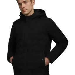 Louis Philippe Black Regular Fit Hooded Jacket image 3