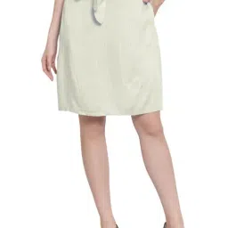 PATRORNA Off White Above Knee Skirt-image-74