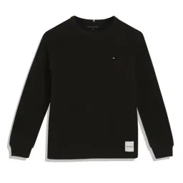 Tommy Hilfiger Kids Black Solid Full Sleeves T-Shirt-image-14