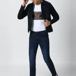 Van Heusen Navy Cotton Slim Fit Denim Jacket image 5