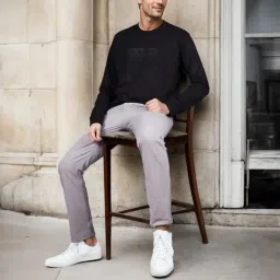 celio celio* Black Solid Regular Fit Cotton Sweatshirt-picture-26