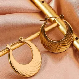 Estailo fashion Gold-Plated Circular Shaped Hoop Earrings-picture-33