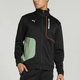 Puma Black Regular Fit Colour Block Jacket-image-14
