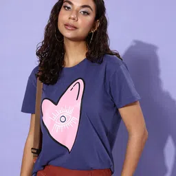 DILLINGER Women Printed Pure Cotton Boxy T-shirt-image-3