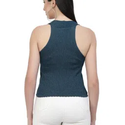 Kalt Teal Melange Cotton Top image 2