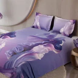 Stoa Paris Multicolor Cotton Printed 250 TC King Bedsheet with 2 Pillow Covers image 3